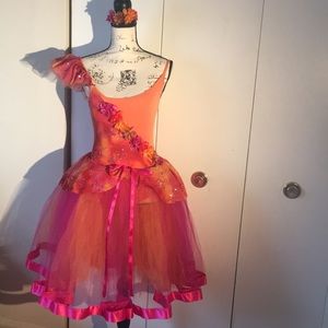 Dance set of a shirt, leotard, and headband